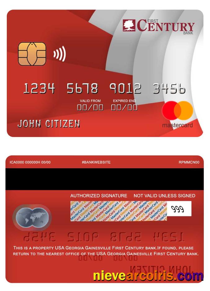 USA Georgia Gainesville First Century bank mastercard